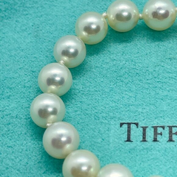 Tiffany & Co. Signature X 18K White Gold Pearl Bracelet 7.25" - Picture 6 of 8